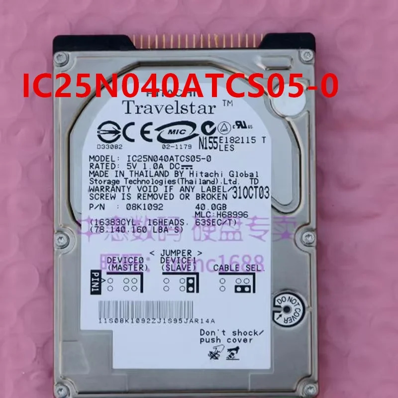 히타치 도시바호환오리지널 하드 40GB IDE 2.5 인치 5400RPM IC25N040ATCS04-0 MK4018GAP IC25N040ATCS05-0 거신