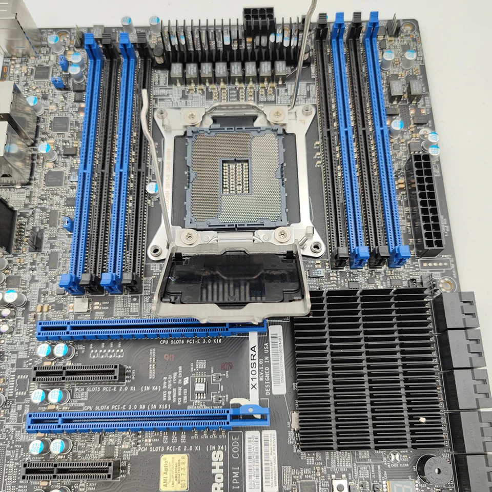 슈퍼 마이크로 워크스테이션마더보드 X10SRA LGA2011 지지대 E5-2600 1600 V4 V3 i7 DDR4 PCI-E 3.0 SATA3