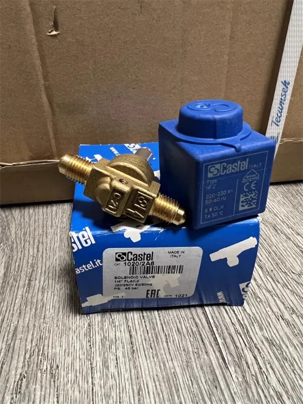 카스텔 냉장 냉매 솔레노이드 밸브 6mm 타입 HF2 220V 1020/2