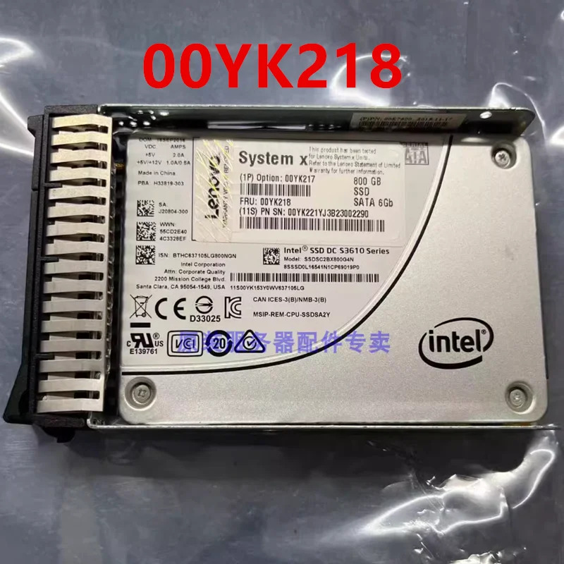 Lenovo호환 2.5인치 800GB SSD SATA 00YK217 00YK218오리지널 새 솔리드 스테이트 드라이브