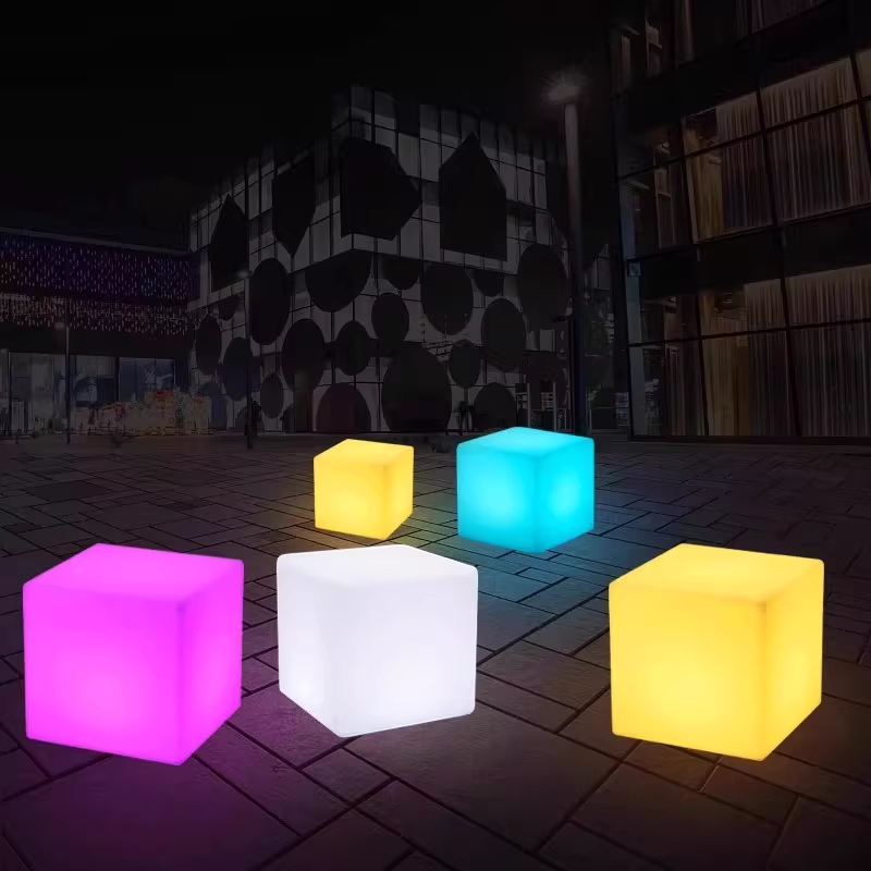 LED 의자 야외 큐브 조명 정육면체 루프탑 광장 체어 충전식 - 상세 이미지 5