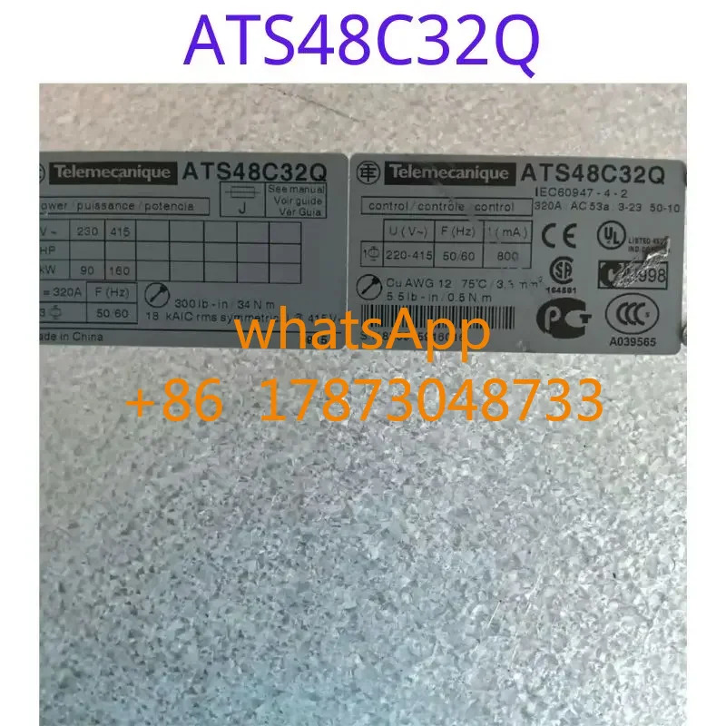 리퍼 소프트 스타터 ATS48C32Q 90kw/160kw 기능이 리퍼되었으며 손상되지 않았습니다.