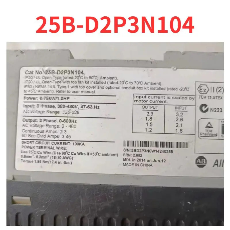 리퍼 완료 주파수 변환기 25B-D2P3N104 신