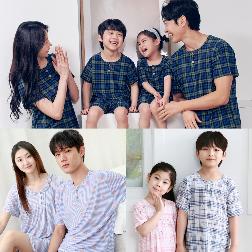 별별모아 커플 반팔 냉감잠옷 여름 빅사이즈 파자마