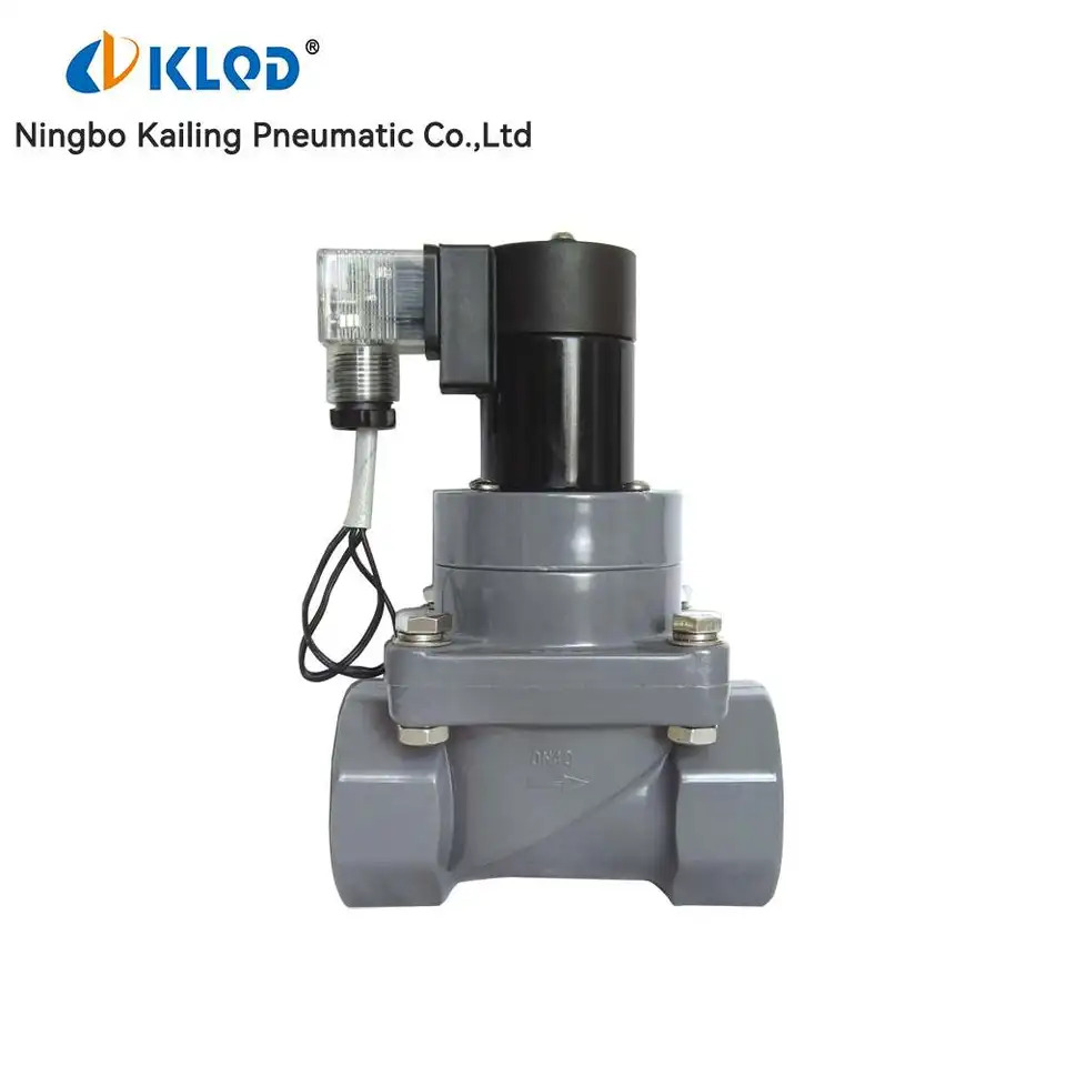 UPVC 정상 내알리성 솔레노이드 밸브 3/4 인치 AC220 V 110V/DC24V 12V