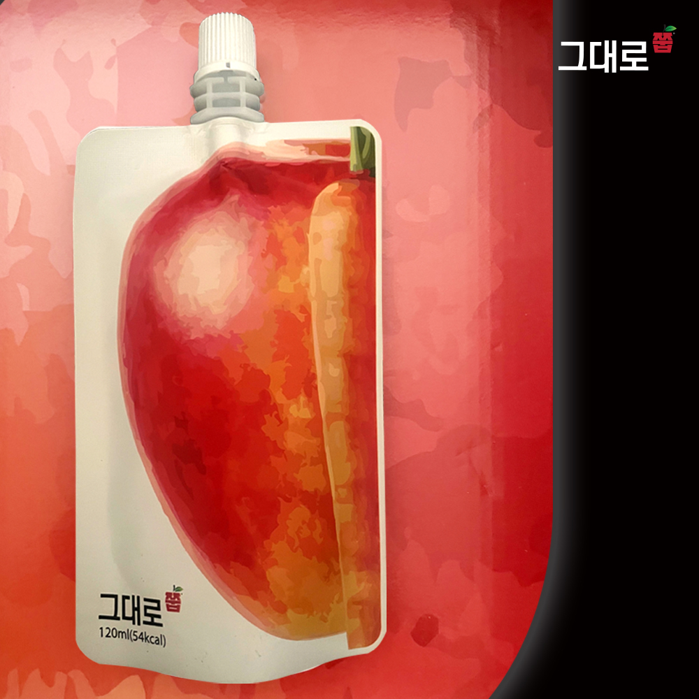 그대로 쭙 국산 당근사과즙 원물 100% NFC착즙 스파우트파우치 실속형 패키징 120ml 50포 - 상세 이미지 2