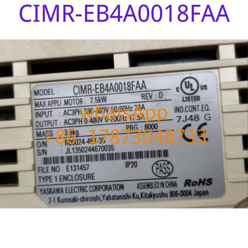 리퍼된 주파수 변환기 CIMR-EB4A0018FAA 7.5kw 기능 리퍼가 그대로 유지