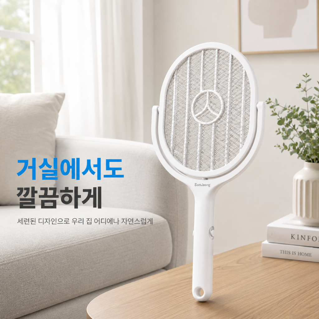 회전형 전기모기채 C타입 충전식 해충킬러 전자파리채 이미지 6