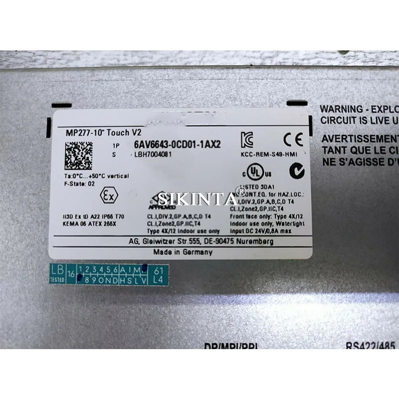 MP277 터치 패널 66643-0CD01-1AX2 스크린 완전히 리퍼