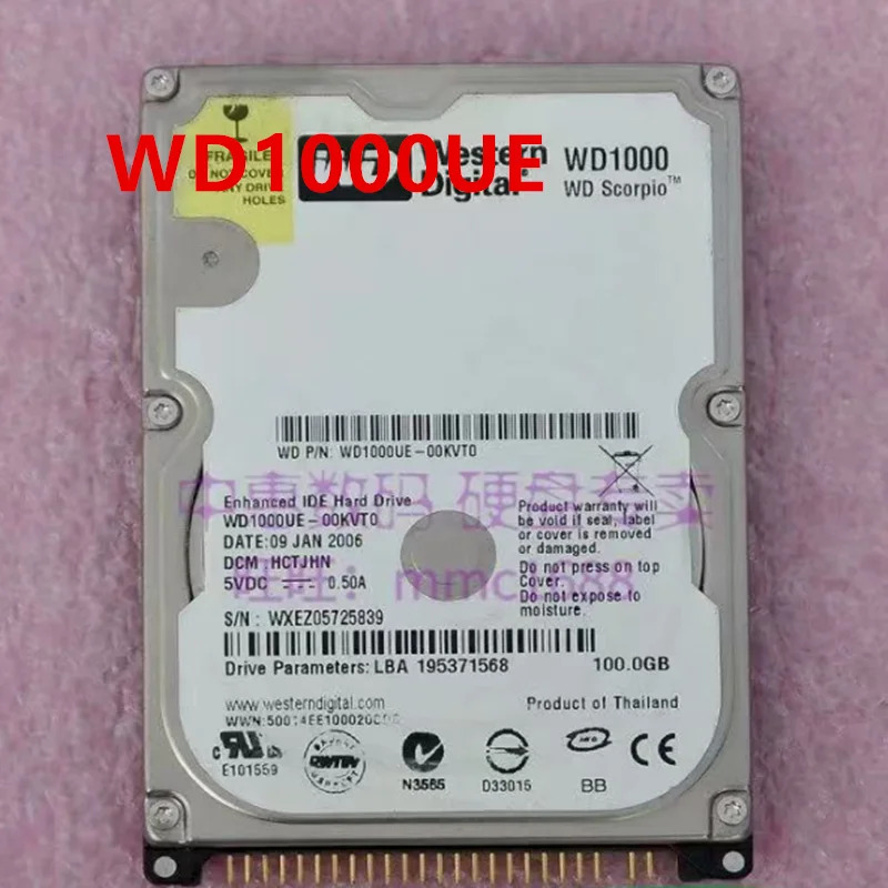 거오리지널 하드 WD 100GB 2.5 인치 IDE WD1000 WD1000UE 새 것처럼 작동