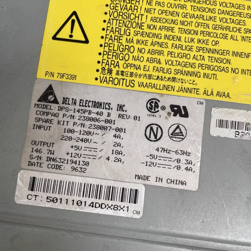 DELTA 145W DPS-145PB-40 B 238006-001 238007-001 X630 600W DPS-600MB-2 A전원공급장치 리퍼 새 처럼 작동