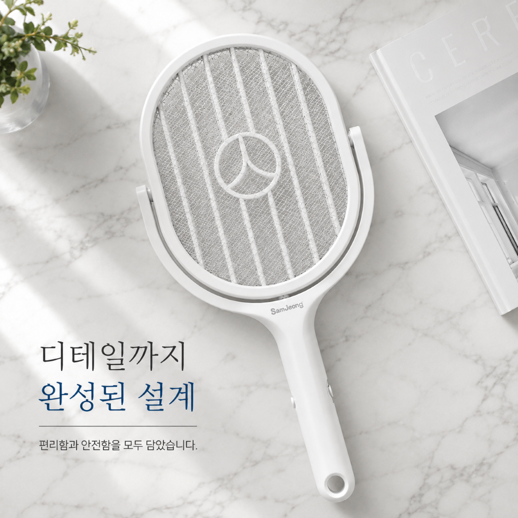 회전형 전기모기채 C타입 충전식 해충킬러 전자파리채 - 상품 이미지