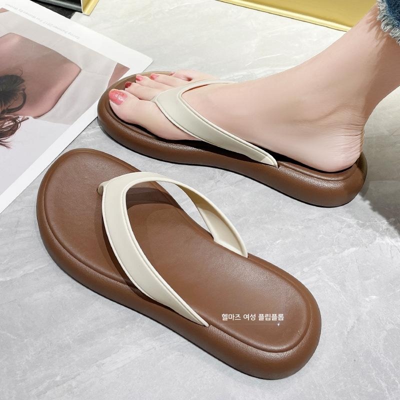 여성 플립플롭 여름 미끄럼방지 편안한 샌들 검정 36 230mm - 상세 이미지 2