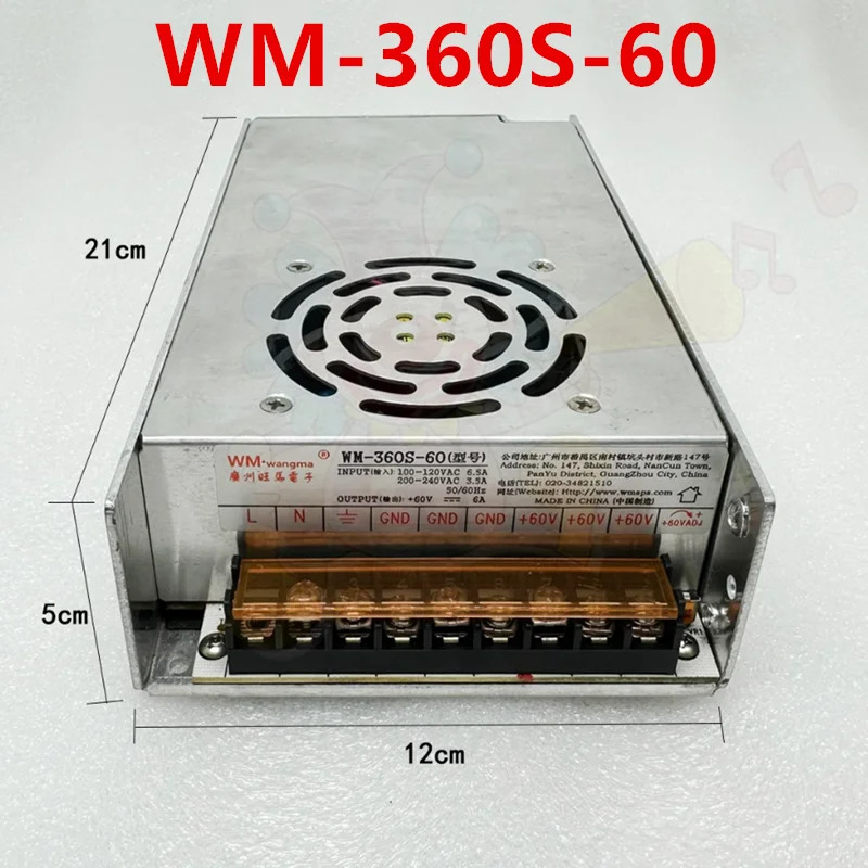 WanGM호환a 60V6A 360W WM-360S-60 5V2A 12V6A 24V2A 160W WM-LRT160 새 원본 전원공급장치