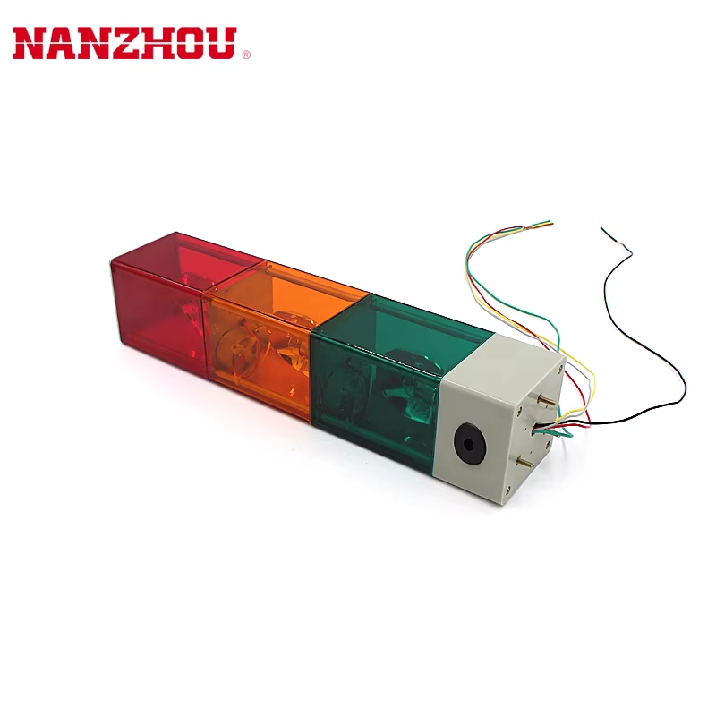삼색 경광등 신호 크레인 LED3색 경고램프 3단 점멸 AC220V 깜빡임 무음 - 상세 이미지 3