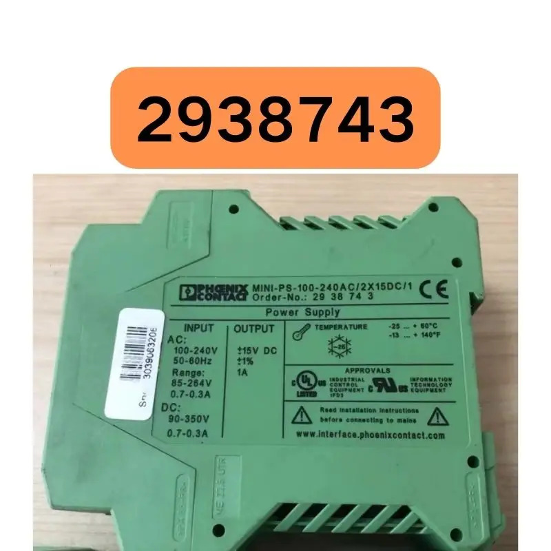 리퍼 전원 모듈 MINI-PS-100-240AC/2X15DC/1 2938743 완료 기능 유지