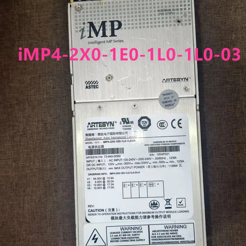 ARTESYN NFN40-7608 1158W iMP4-2X0-1E0-1L0-1L0-03 73-940-0095I 리퍼 전원공급장치 것처럼 작동