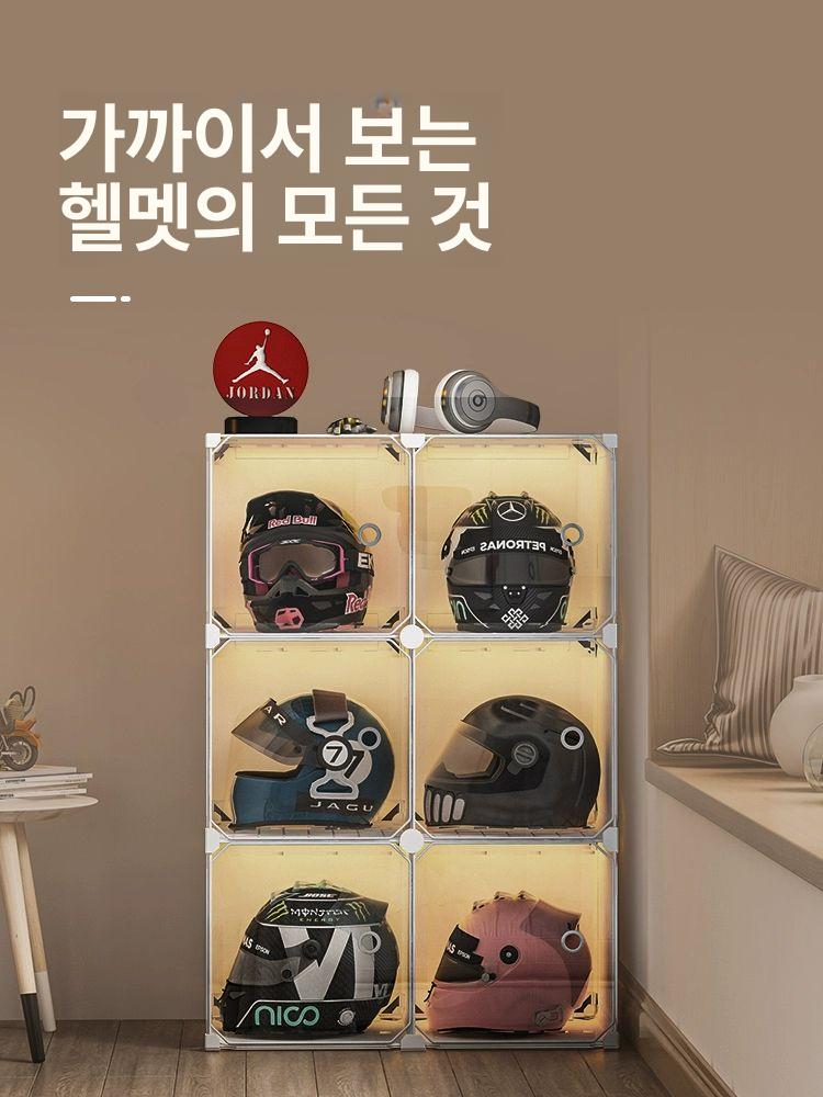 보관함 헬멧거치대 대형 랙 선반 정리 디스플레이 헬맷 휴대폰 진열대 스탠드 전시 - 상세 이미지 2