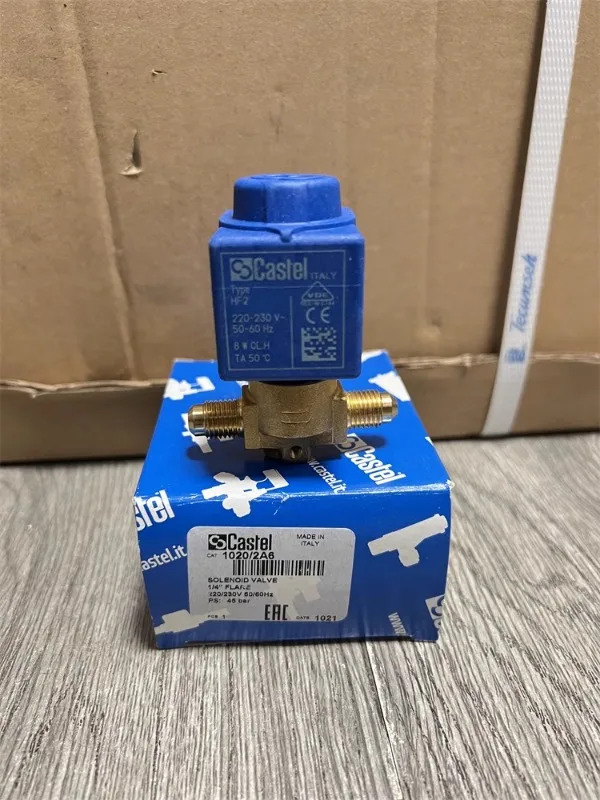 카스텔 냉장 냉매 솔레노이드 밸브 6mm 타입 HF2 220V 1020/2