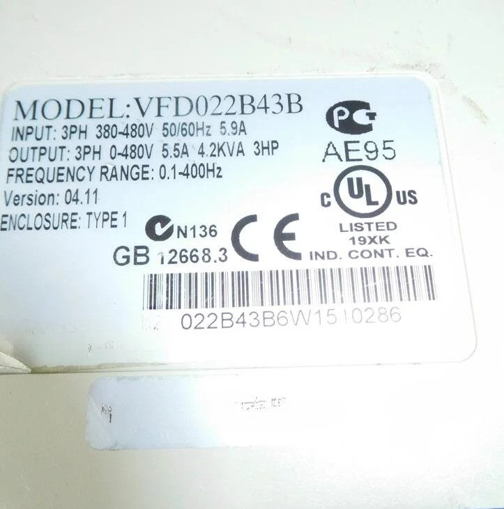 VFD022B43B 3개월 으로 잘 작동함