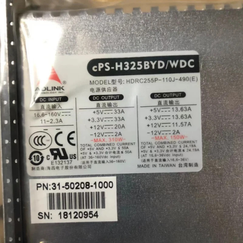 ADLINK오리지널 전원공급장치 310W HDRC255P-110J-490 E CPS-H325BYD/WDC 31-50208-1000
