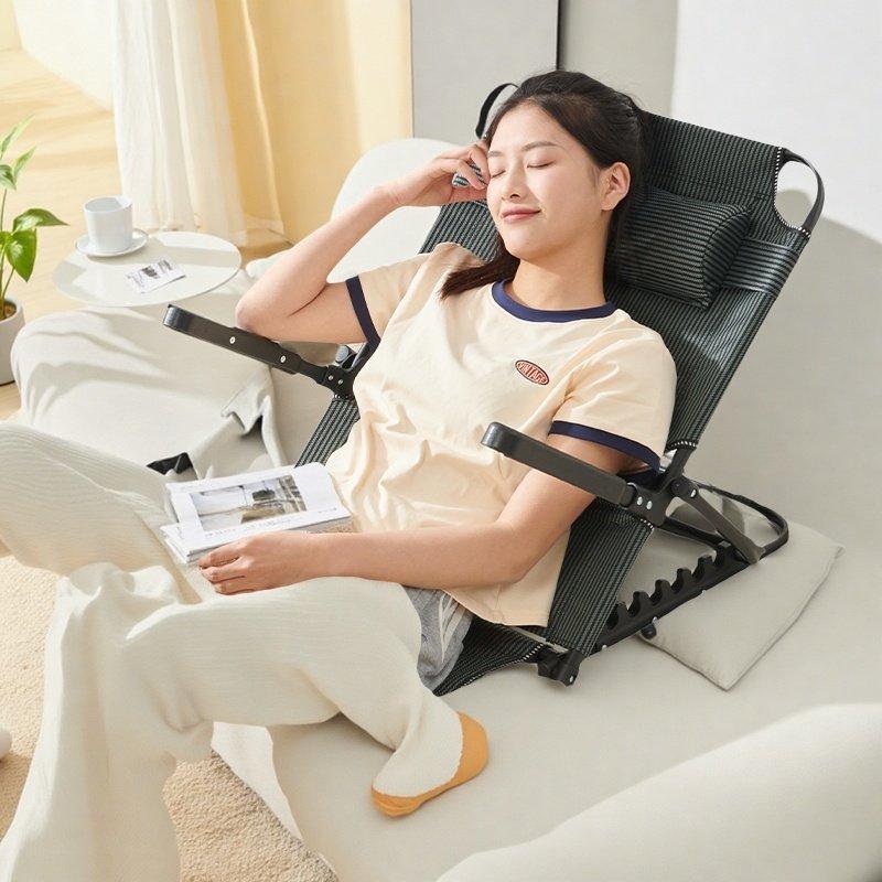 침대용 등받이의자 좌식 접이식 작업용 팔걸이 독서 편한 지지대 바닥 앉은뱅 쿠션 - 상품 이미지