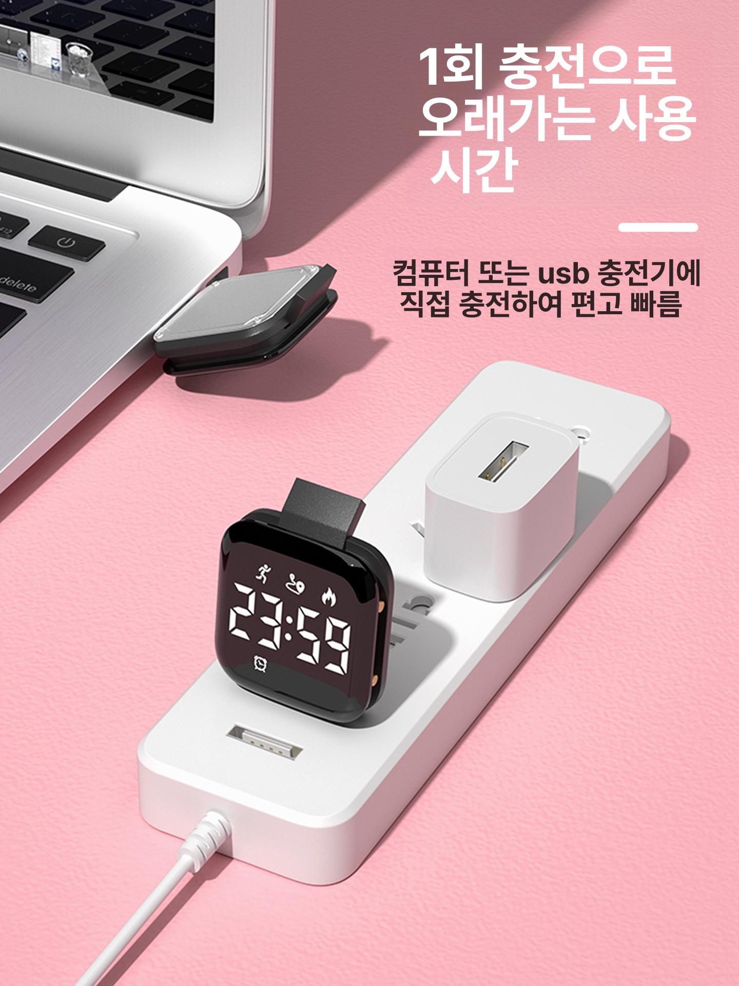 타이머 전자손목시계 군대 수험생 학생용 밴드 전자시계 군인용 수영방수 워치 - 상세 이미지 5