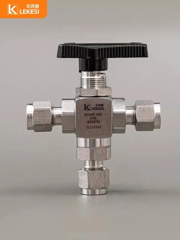 스테인리스강 316L 카드 슬리브 3방향 볼 밸브 T형 2위치 단방향 전환 체크밸브 3000PSI