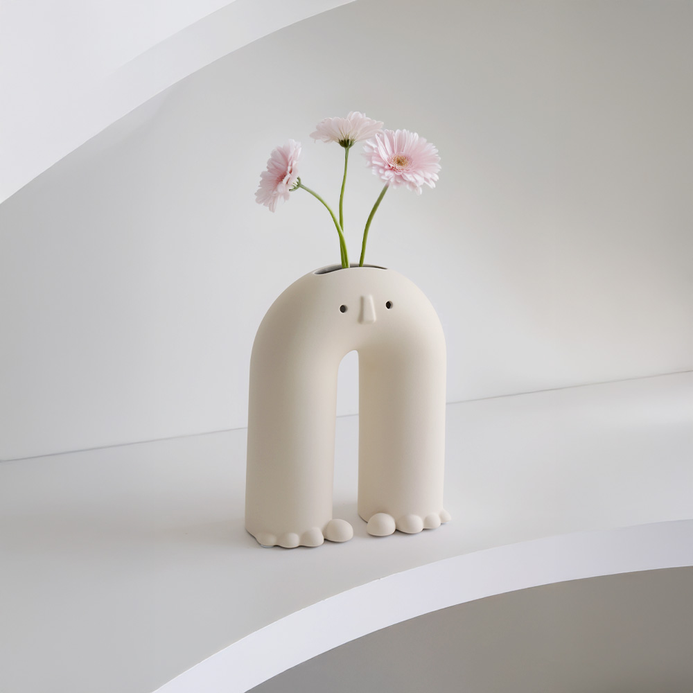 눈코 도자기 화병 장식 화기 세라믹 꽃병 3type 발가락 - 상품 이미지
