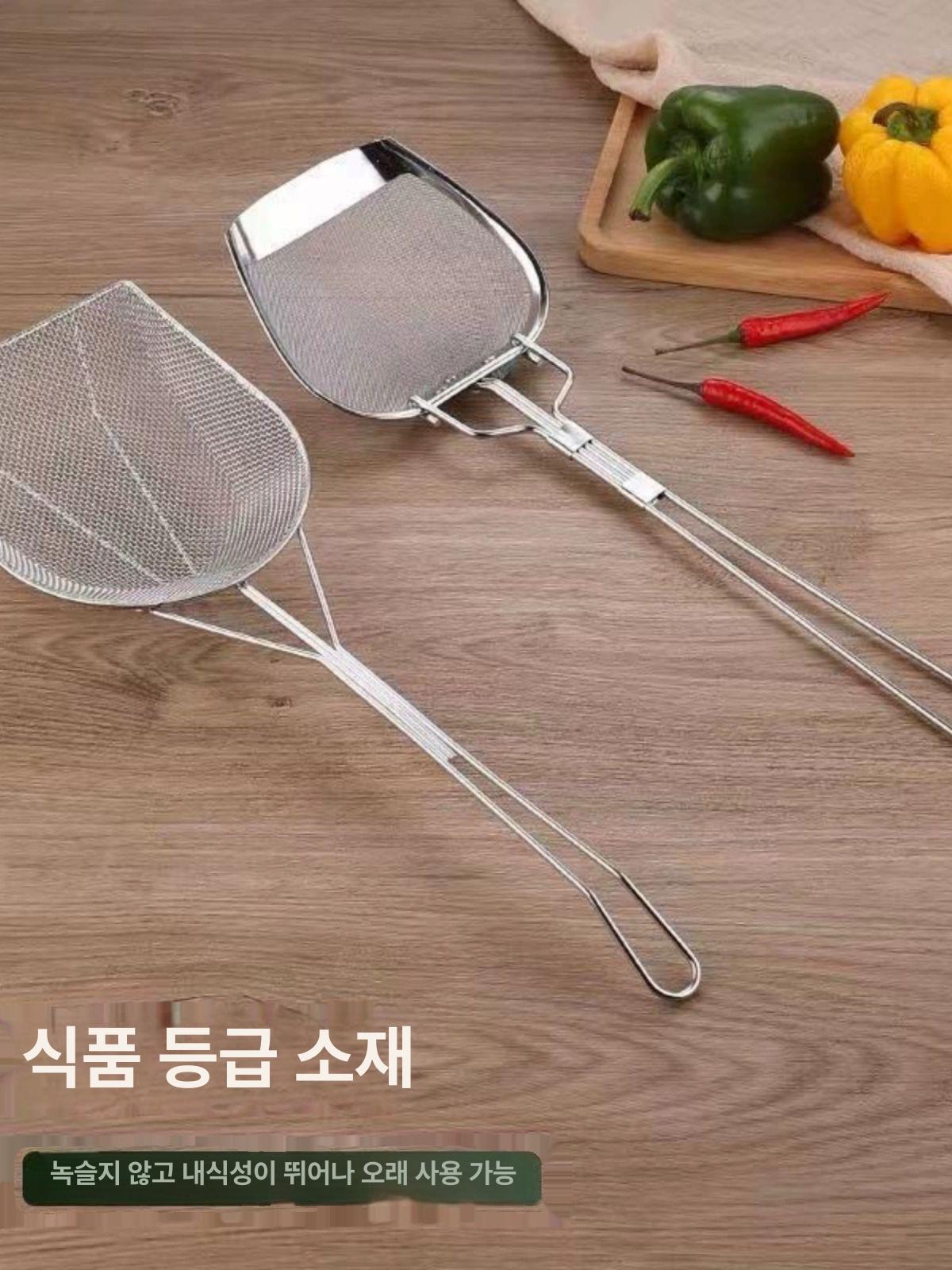 채망 건지기 튀김기거름망 스테인레스 도금 원형 스텐채 체망 업소용뜰채 - 상세 이미지 3