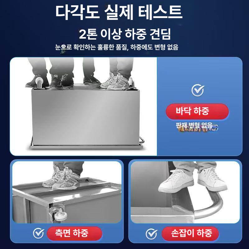 대형 트롤리 이동식 저수통 바퀴 버킷 물통 스테인레스 산업용 워터탱크 운반카트 - 상세 이미지 2