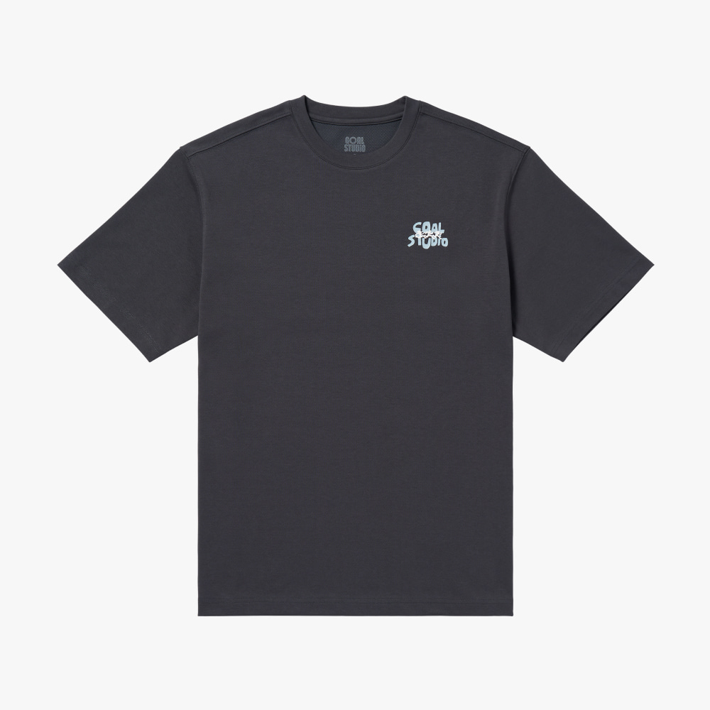 SQUARE GRAPHIC AIRMESH TEE-CHARCOAL - 상품 이미지