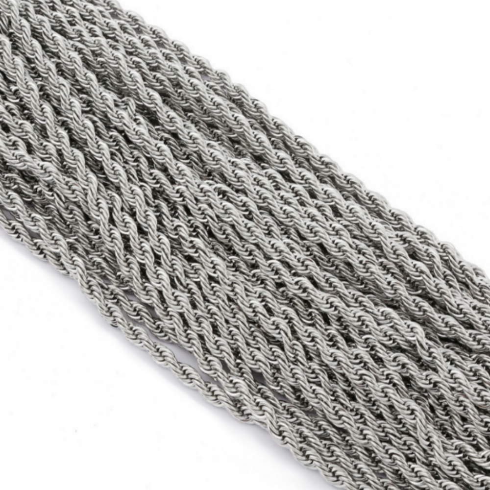 925실버 은 목걸이 여자 남자 레이어드 체인 목걸이줄 꽈베기 1.2mm 40cm - 상세 이미지 5