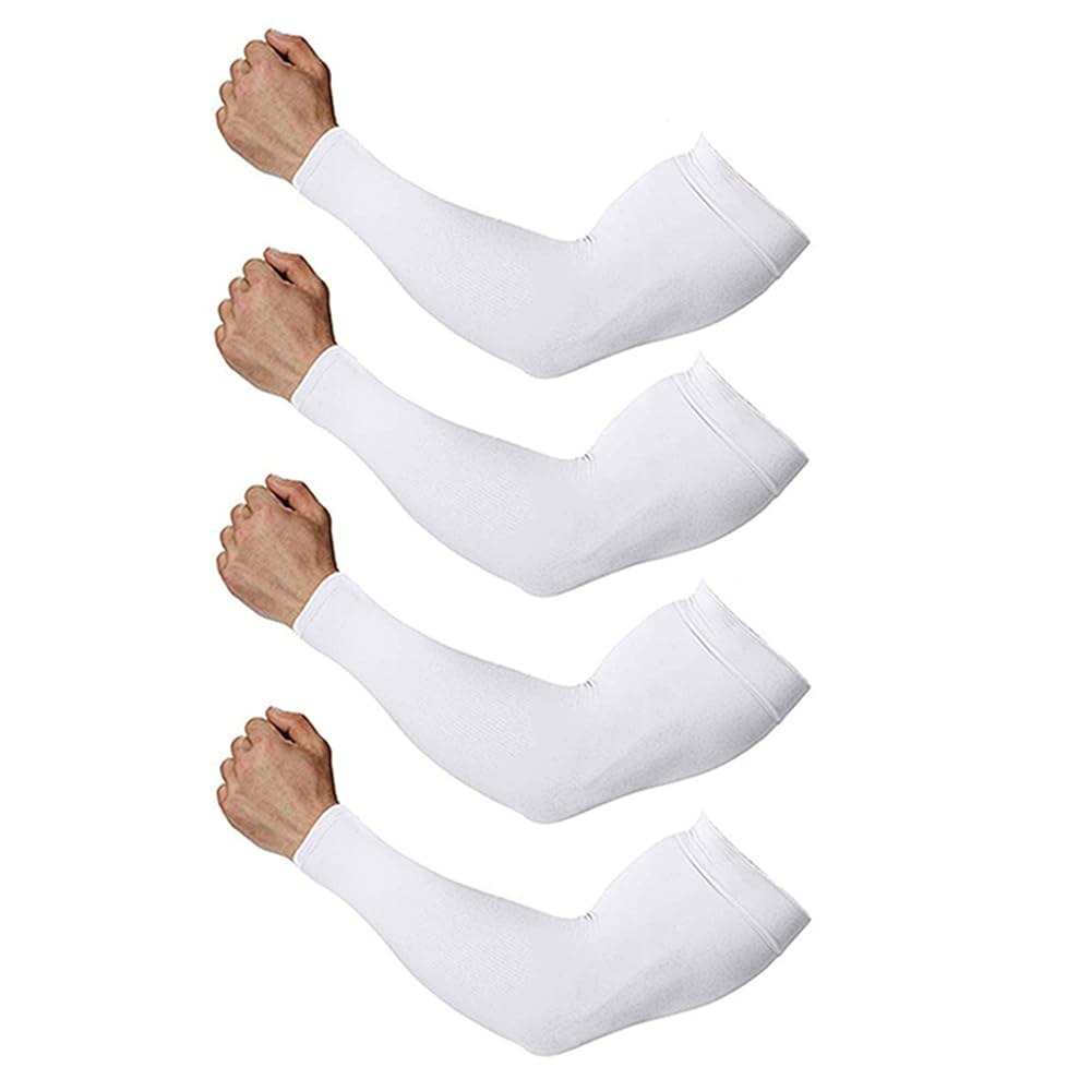 남녀 공용 4쌍 팔 소매 - 타투 커버 농구 골프 축구용 쿨링 스포츠 슬리브 1 Black-2 Pairs Standard - 상품 이미지