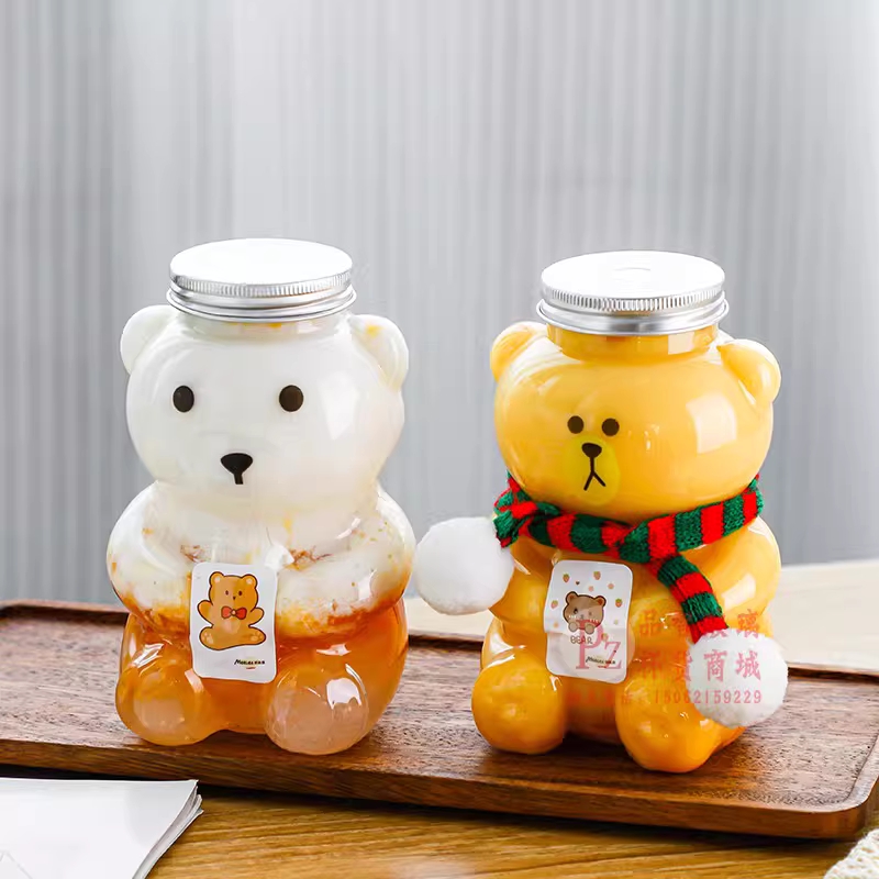 베어 보틀 예쁜음료수병 빨대컵 커피 페트병 휴대용 500ml 빅베어 이미지 6