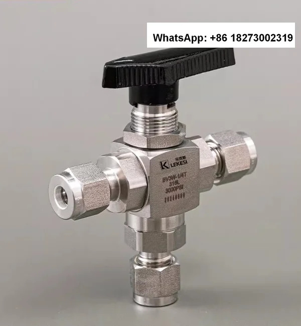 스테인리스강 316L 카드 슬리브 3방향 볼 밸브 T형 2위치 단방향 전환 체크밸브 3000PSI