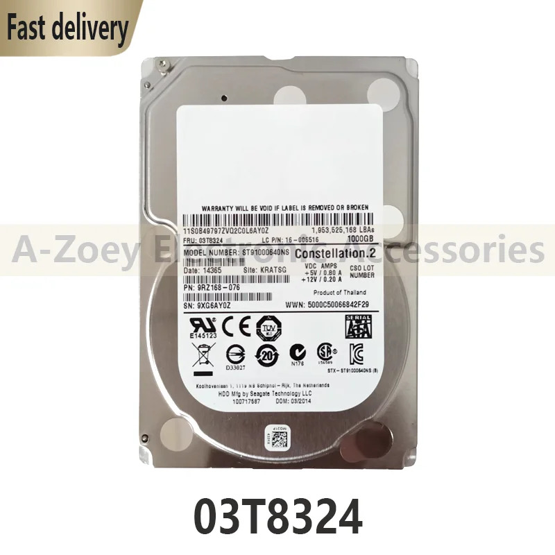 원본 03T8324 7K 1T ST 91000640 NS RD630/640/650