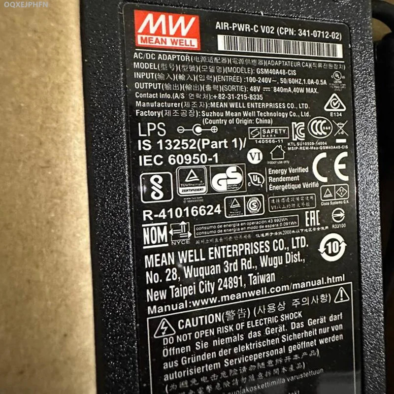 MW 48V 40W GSM40A48-CIS 341-0712-02새 전원공급장치