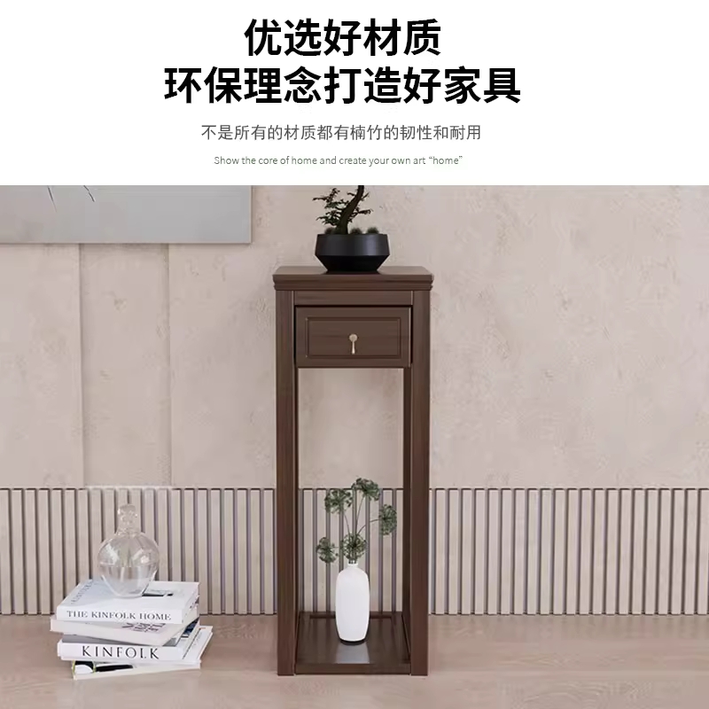 분재 받침대 선반 도자기 화분 선반 엔틱 스탠드 원목 월넛 60cm - 상세 이미지 5