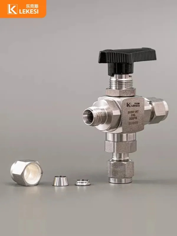 스테인리스강 316L 카드 슬리브 3방향 볼 밸브 T형 2위치 단방향 전환 체크밸브 3000PSI