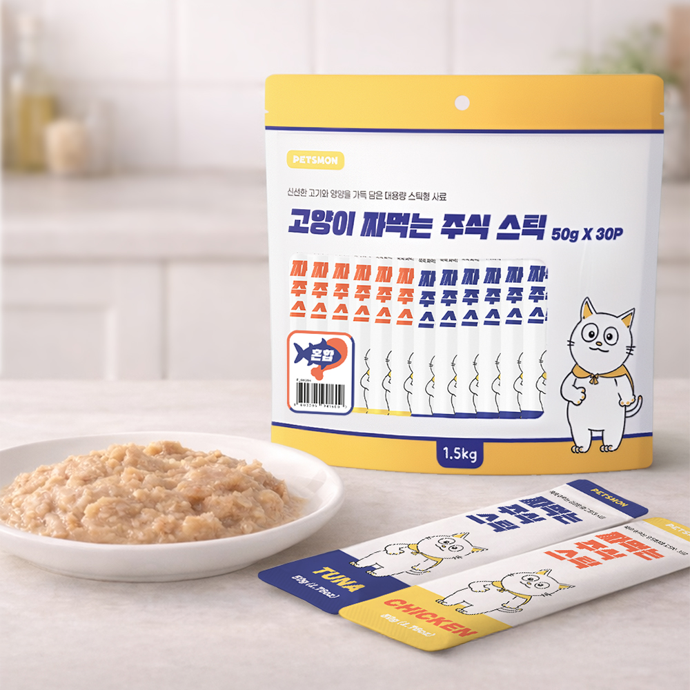 펫츠몬 짜먹는 고양이 주식 스틱 혼합콤보, 50g, 30개 - 상품 이미지