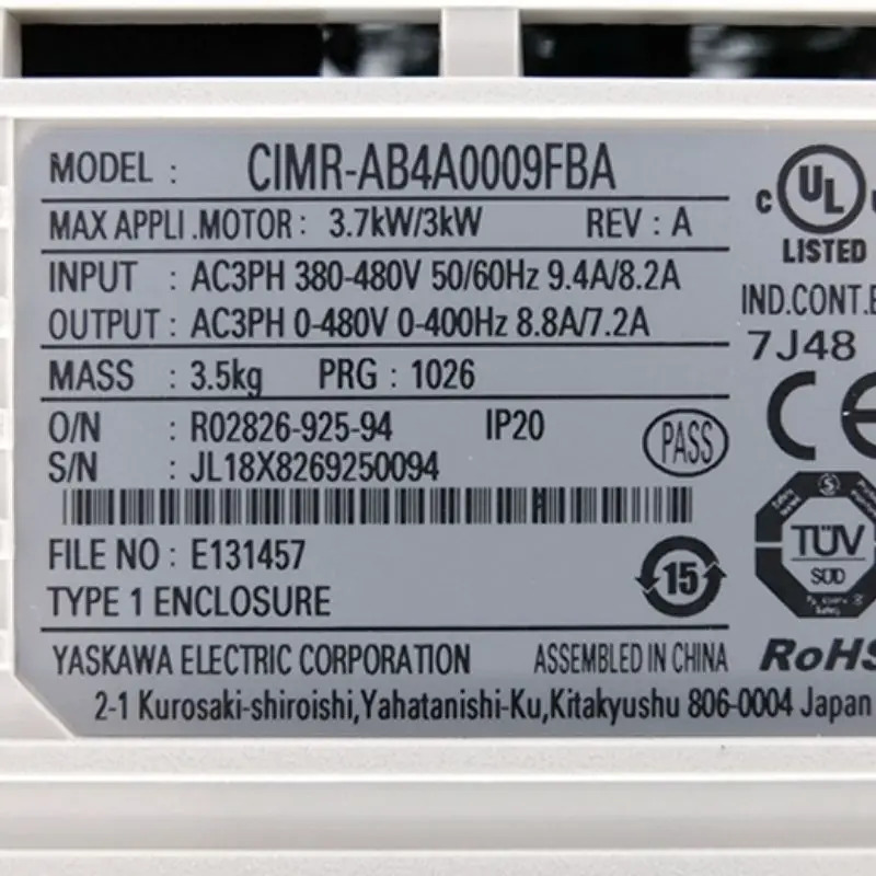 Yaskawa CIMR-AB4A0009FBA 인버터