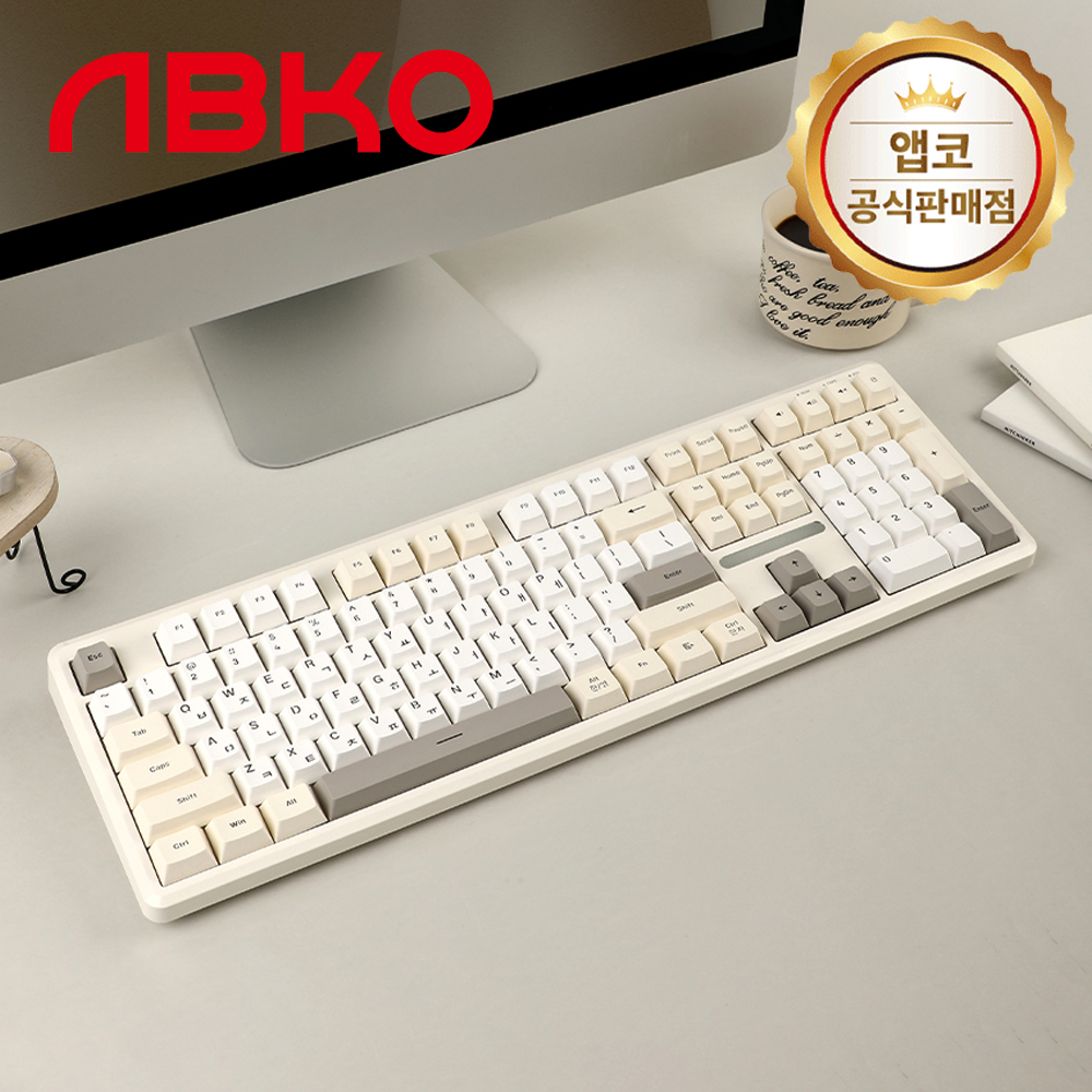 앱코 AMK108 무소음 RGB 키보드 베이지, 멤브레인 - 상품 이미지