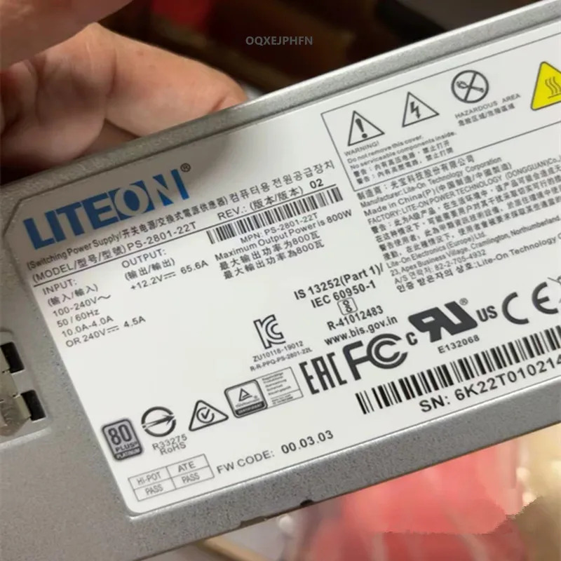 LITEON M6 오리지널 전원공급장치 PS-2801-22T 800W