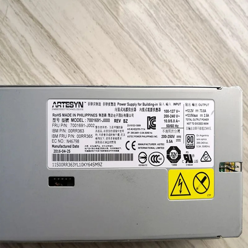 IBM S814 S824 오리지널 전원공급장치 900W 7001691-J002 7001691-J000 02CL822 00RR365 00RR363 00FV928