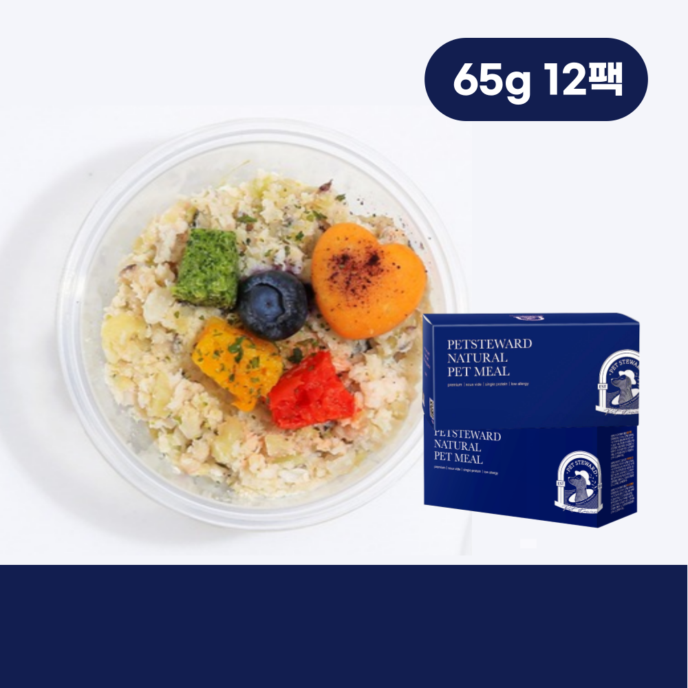 강아지 화식 자연식 저지방 펫스튜어드 럽럽치킨 닭고기 65g 10종 12팩 - 상품 이미지