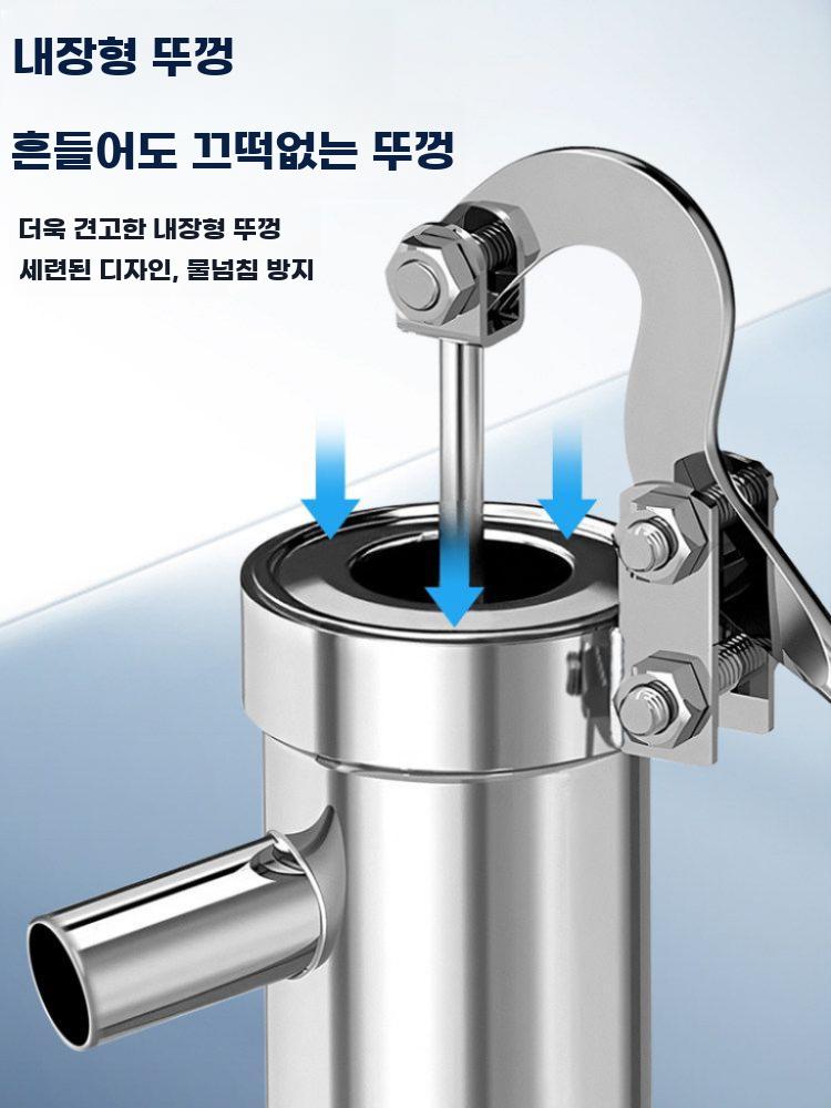 스테인리스 수동펌프 우물 작두 펌프 시골 재래식 양수기 펌프 + 5m 수도관 - 상세 이미지 4