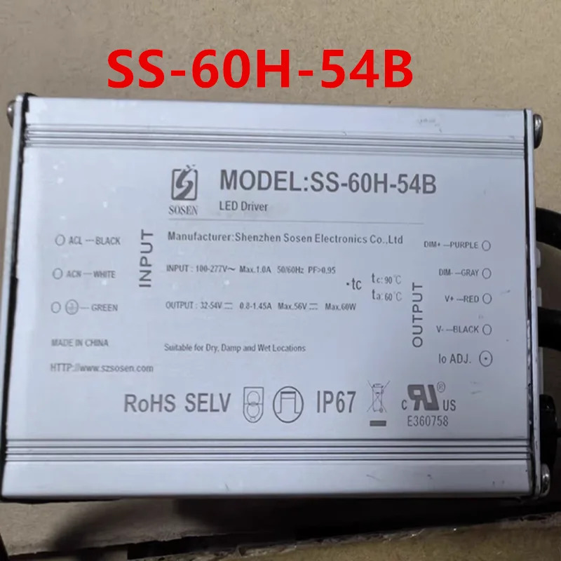 SOSEN 32-54V 60W 전원공급장치 SS-60H-54B 22-56V 75W SS-075VA-56 새 원본
