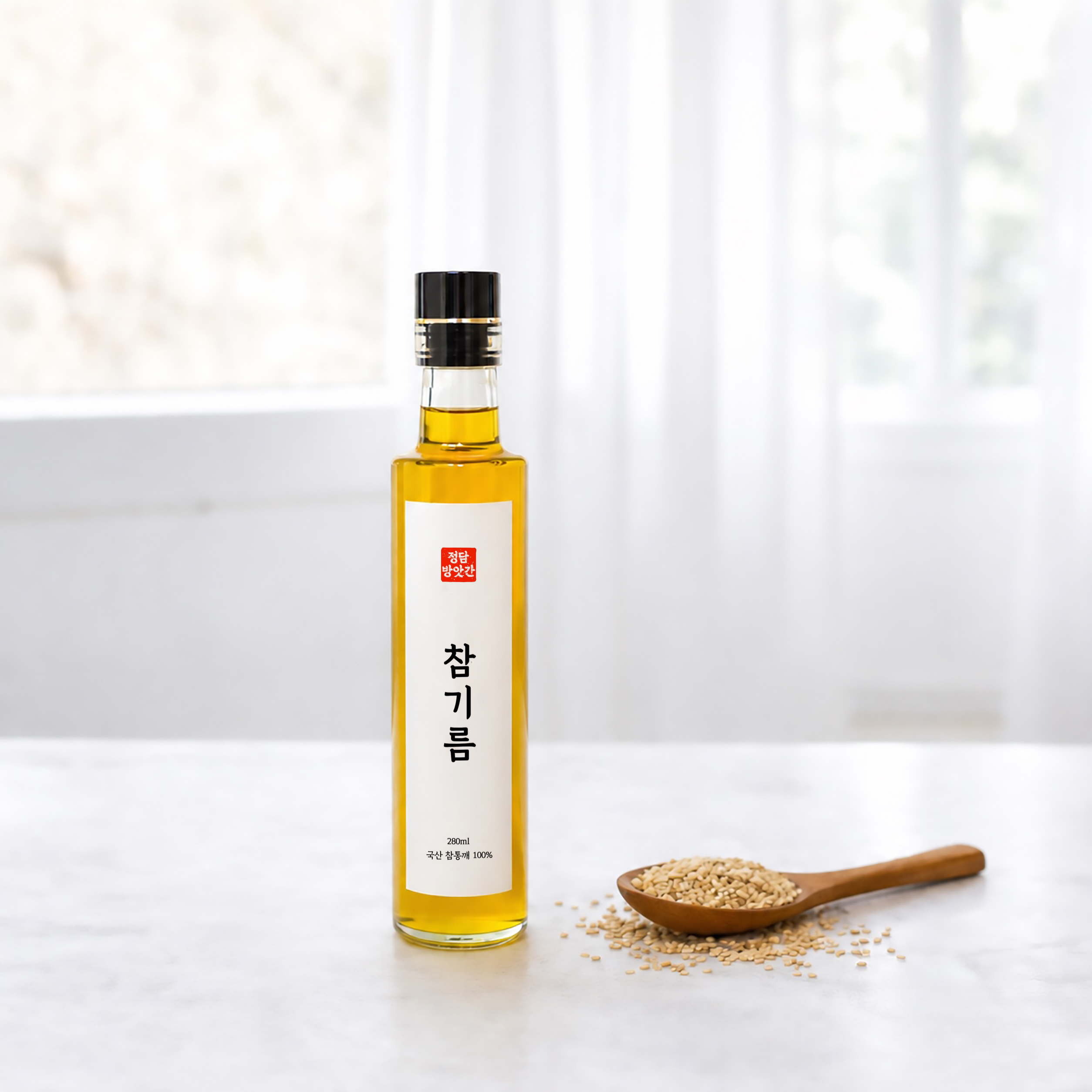 정담방앗간 국산 참기름 저온압착 방앗간 170ml 이미지 3