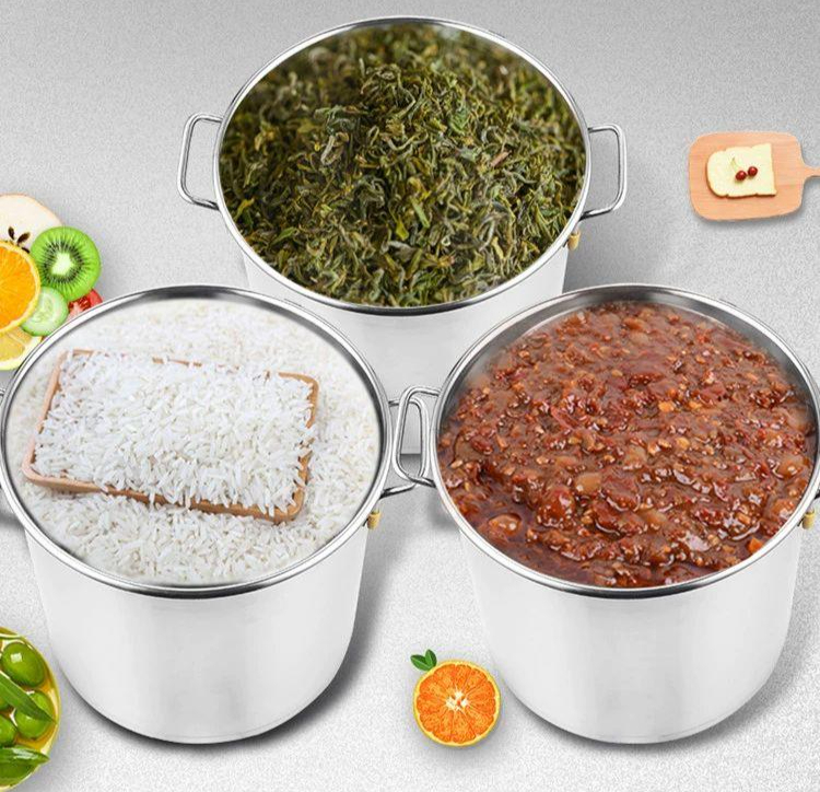 식당용 스텐 들통냄비 주방 끓이기 업소용들통 업소용국통 대용량육수통 위생용기 - 상세 이미지 3